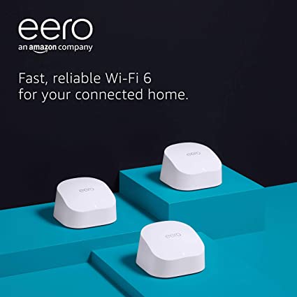 All-new Amazon eero 6 dual-band mesh Wi-Fi 6 system | with built-in Zigbee smart home hub | 3-pack