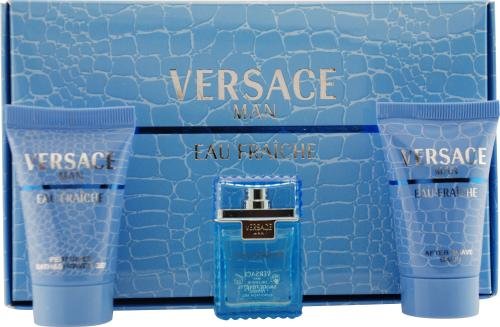 Versace Man Eau Fraiche By Gianni Versace For Men Edt .17 Oz Mini & After Shave Balm .8 Oz Mini & Shower Gel .8 Oz Mini