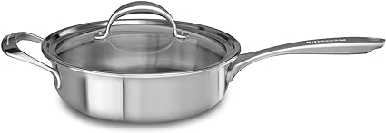 KitchenAid KC2C35EHST 5-ply Copper Core 3.5-Quart Saute with Helper Handle and Lid, Stainless Steel Finish