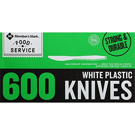 Member's Mark Plastic Knives, Heavyweight, White (600 ct.)