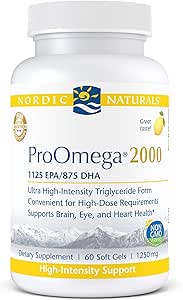 Nordic Naturals ProOmega 2000, Lemon Flavor - 2150 mg Omega-3 - 60 Soft Gels - Ultra High-Potency Fish Oil - EPA & DHA - Promotes Brain, Eye, Heart, & Immune Health - Non-GMO - 30 Servings