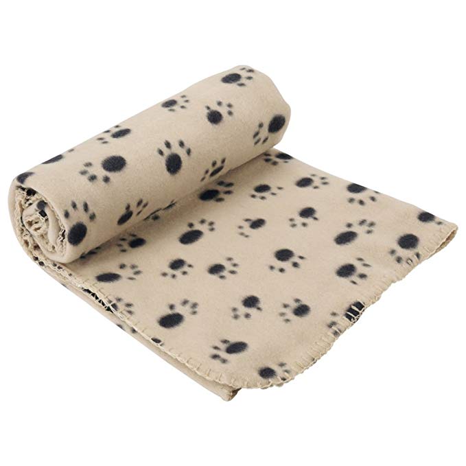 Extra Large Soft Cosy Warm Fleece Pet Dog Cat Animal Blanket Throw 140 x 100cm - Cream