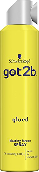 Schwarzkopf got2b Glued Blasting Freeze Spray, hairspray with glue for spikes & other hairstyles, hair product providing hold & finish, pack: 6 x 300ml