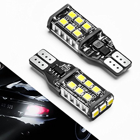 912 921 LED Backup Light Bulbs SEALIGHT 1000 Lumen High Power 2835 15-SMD Chipsets Extremely Bright Error Free T15 906 W16W for Back Up Lights Reverse Lights, 6000K Xenon White