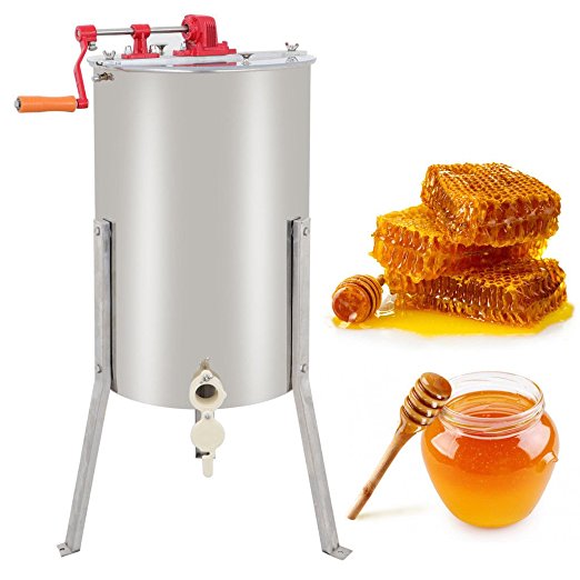 ZENY Pro 2 Frame Stainless Steel Manual Crank Bee Honey Extractor Honeycomb Spinner Drum, Heavy Duty Beekeeping Equipment Commercial