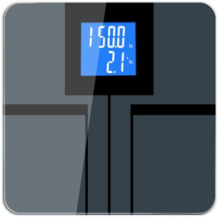 FRK Digital Body Weight Bathroom Scale, High accuracy with Extre Large LCD Display, Memory Track and Multi-user Suitable for Family, Smart Step-on Technology