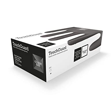 TouchGuard Black Nitrile Disposable Gloves, Latex & Powder-Free, Box of 100, Extra Large