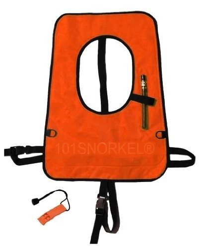 Orange Adult Explorer Snorkel Vest - New Updated Version with D-Rings and Comfort Straps