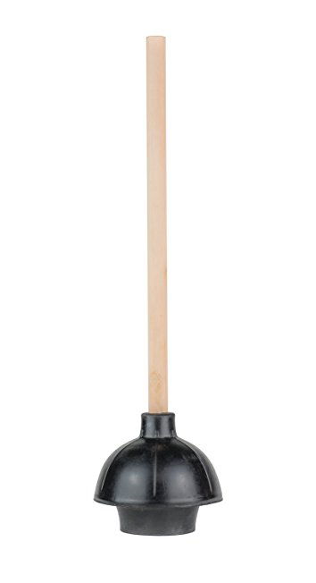 SteadMax Rubber Toilet Plunger, Double Thrust Force Cup, Heavy Duty, Commercial Grade with 18” Wood Handle