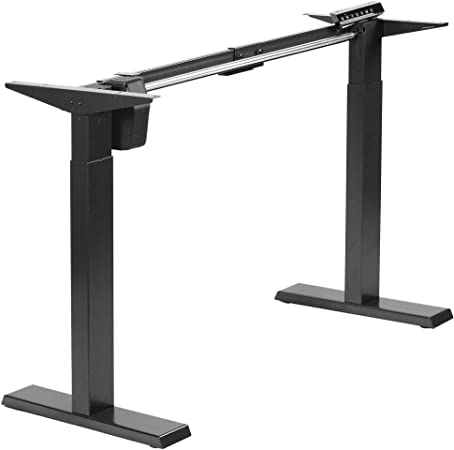 VIVO Compact Electric Stand Up Desk Frame for 34 to 71 inch Table Tops, Single Motor Ergonomic Standing Height Adjustable Base with Controller, Black (DESK-E151EB)