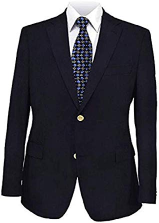 Big and Tall Navy Premium All Wool Classic Blazer to Size 72 in Portly, Regular, Short, Long, and Extra Long Sizes
