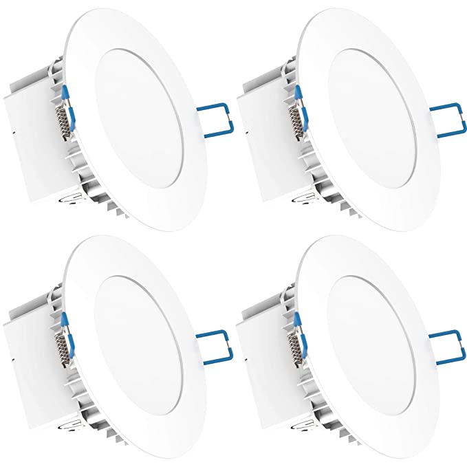 Sunco Lighting 4 Pack 4 Inch Slim LED Downlight, Integrated Junction Box,10W=60W, 650 LM, Dimmable, 4000K Cool White, Recessed Jbox Fixture, IC Rated, Simple Retrofit Installation - ETL & Energy Star