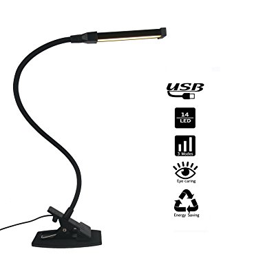 Ganeed 4W Engery-Efficient Dimmable Table Lamp Reading Light,24 LED Book Light,Flexible Sturdy Gooseneck LED Lamp for Reading,Studying,Working,Bedroom,Office(Black)
