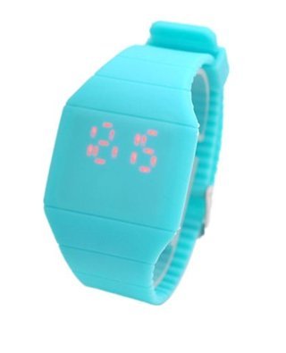 USPRO Novel Fashion Touch screen Ultrathin slim Plastic LED Light Watch Lake Blue