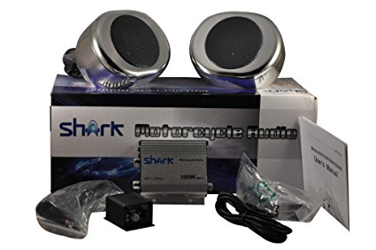 Shark Motorcycle Audio 22050 Yacht Snowmobile Marine Audio (Chrome)