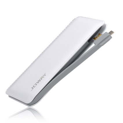Joway JP51 6000mah Ultra-slim Triple Output Port External Battery Portable Charger Pack with Built-in Micro Usb Cable Light Weight Fast Charging-For Most Smart Phones Pads and Tablets