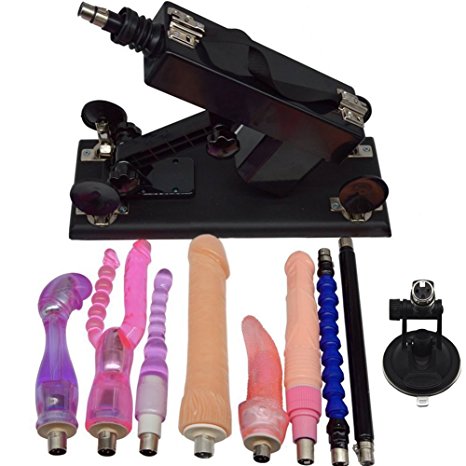 Selani Automatic No Handheld Sex Love Machine Adjustable Retractable Pumping & Thrusting Masturbation Toy(For Female-8 Attachments)