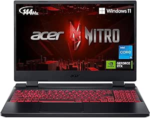 Acer Nitro 5 Gaming Laptop 15.6" FHD IPS 144Hz Display Intel i5-12450H | RTX 3050 | 8GB RAM | 512GB SSD | Windows 11 Home (1 yr Manufacturer Warranty) (Renewed)