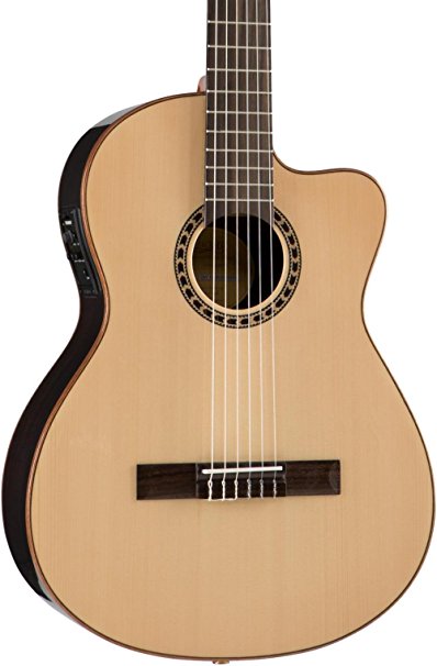 Lucero LFN200Sce Spruce/Rosewood Thinline Acoustic-Electric Classical Guitar Natural