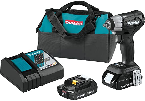 Makita XWT12RB 18V LXT Lithium-Ion Sub-Compact Brushless Cordless 3/8" Sq. Drive Impact Wrench Kit (2.0Ah)