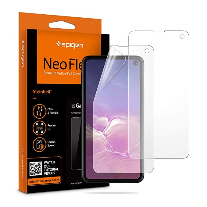 Spigen, 2Pack, Samsung Galaxy S10E Screen Protector, NeoFlex, Case Friendly, Wet Application, TPU Film, Not Tempered Glass, Full coverage, Case Compatible, Samsung S10E Screen Protector (609FL26017)