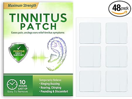 Tinnitus Relief for Ringing Ears - Tinnitus Treatment Patches for Hearing Loss Ear Ringing Relief, Fast Acting & Effective,Green 48Pcs