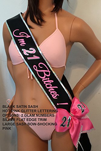 Birthday Bitch sash, I"m 21 Bitches,Or Choose Any Phrase. Add your favorite Trim,& Bling for extra sparkle at an additional cost. By SashANation