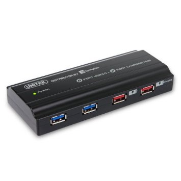 UNITEK 6-Port USB 3.0 SuperSpeed Hub and 2 Charging Port with 12V 4A Power Adapter, Support for Android, Apple iOS, and Windows Mobile Devices