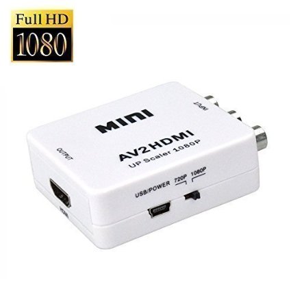 AV to HDMI Converter 1080P Mini Portable AV2HDMI RCA Adapter HDMI Composite CVBS 3RCA to HDMI Switcher