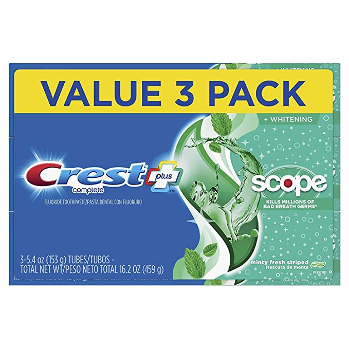 Crest   Scope Complete Whitening Toothpaste, Minty Fresh, 5.4 oz, Pack of 3