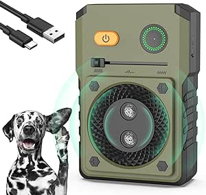 Anti Aboiement pour Chien, 50 Pieds Automatique Boitier Anti Aboiement Chien, 3 Modes Ultrason Chien Rechargeable, Appareil Anti-aboiement Efficace pour Petits Moyens Grands Chien Intérieur Exterieur