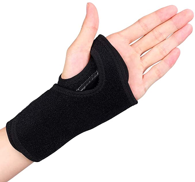 Wrist Support Brace Palm Protector, Wrist Brace with Adjustable Straps and Metal Splint Stabilizer for Carpal Tunnel, Arthritis, Tendinitis, Sprains, Joint Pain Relief (Left)