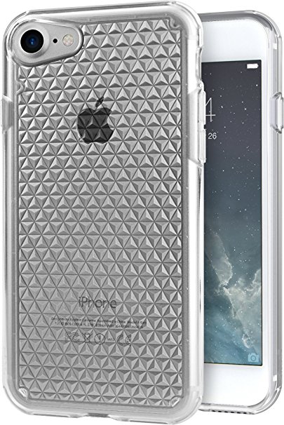 Silk iPhone 7 Clear Case, PureView Shock Absorbing Protective Cover [Brilliant Diamond Design] Ultra Slim Fit w/ Grip (Crystal Clear)