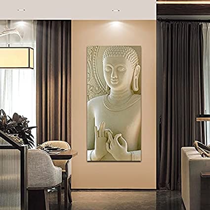 Buddha Portrait Oil Painting Poster And Prints Wall Decor For Living Room Canvas Painting Wall Art Picture Home Posters No Frame (No Framed,60x120 cm)