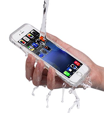 PISSION Waterproof Cases Full Protection Cover Transparent Bumper for iPhone 6/6S Plus(Clear)