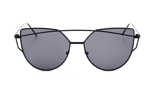 SojoS® Cat Eye Mirrored Flat Lenses Street Fashion Metal Frame Women Sunglasses SJ1001