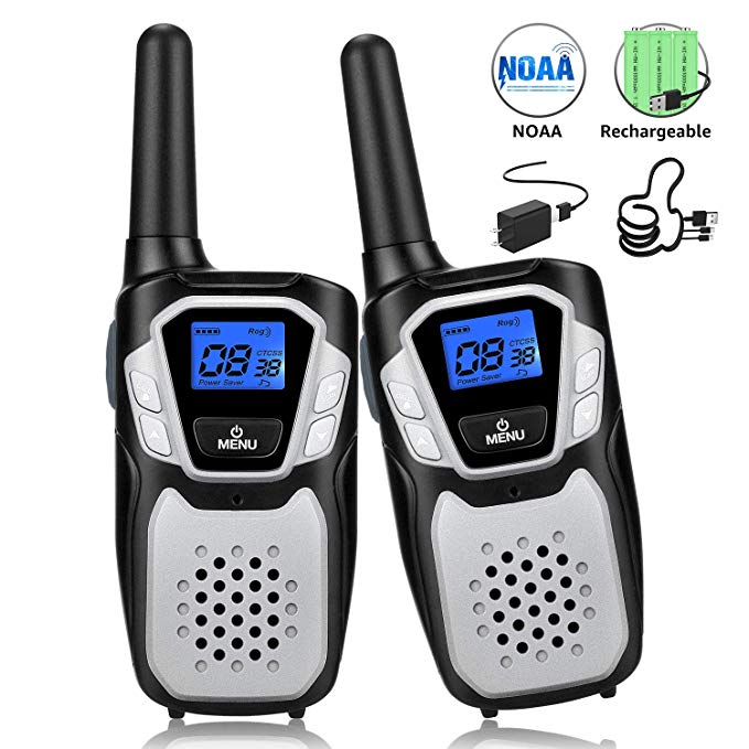 Topsung Walkie Talkies for Adult, Easy to Use Rechargeable Long Range Walky Talky Handheld Two Way Radio with NOAA for Hiking Camping