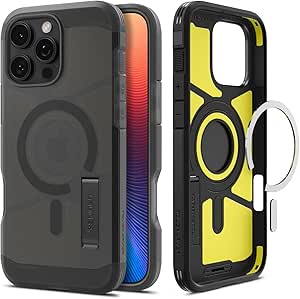 Spigen Tough Armor (Ai) MagFit Designed for iPhone 16 Pro Case (2024) [Kickstand] [Military-Grade Protection] Compatible with MagSafe - Frost Black