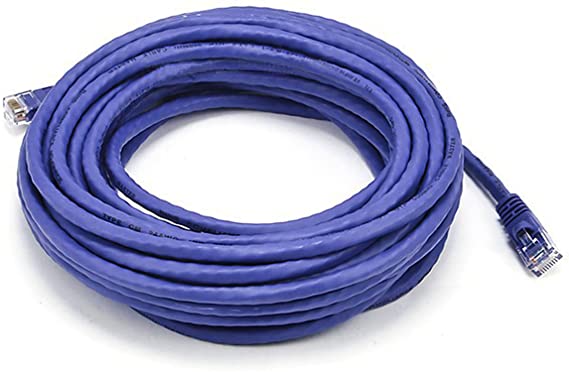 Monoprice 30FT 24AWG Cat6 550MHz UTP Ethernet Bare Copper Network Cable - Purple