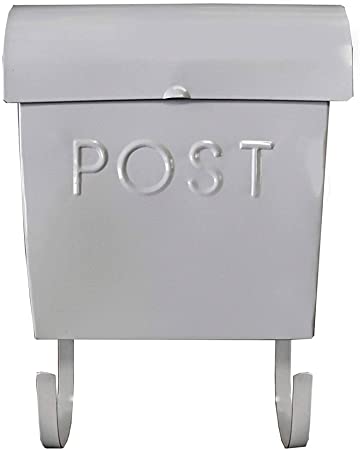 NACH MB-44797 Wall Mounted Euro Post Box Mailbox with Newspaper Holder, Powder Coated Finish, 12 x 11.2 x 4.5 Inch, Gray