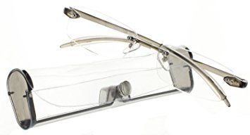 Reading Glasses Premium Feather Flex Rimless Reading Glasses with Case Single Pack