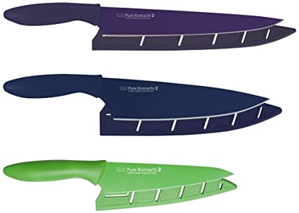 Pure Komachi 2 Kai 3pc Essential Knife Set - 9" Carving, 8" Cook's & 6" Utility
