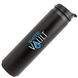 WaterVault Double Wall Vacuum Insulated Sports Tumbler 188 Stainless Steel Water Bottle Flip Top Sipper Lid 20 oz Black Matte