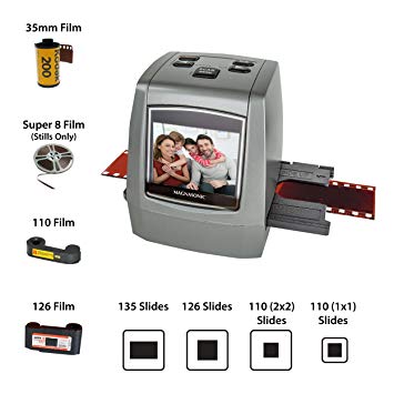 Magnasonic All-In-One High Resolution 22MP Film Scanner Converts 126KPK135110Super 8 Films Slides and Negatives into Digital JPEGs Vibrant 24quot LCD Screen Impressive 128MB Built-In MemoryFS50