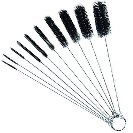 HappyGo 10 Set Straw Cleaning Brush Nylon Tube Brush for Bottle, Gun, Cell Phone, Jewelry, Keyboard Cleaning
