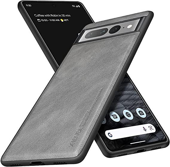 X-level Google Pixel 7 Pro Case, [Earl 3 Series] Anti-Scratch Premium PU Leather with Soft TPU Silicone Bumper Shockproof Protective Phone Cover Case for Google Pixel 7 Pro - Gray