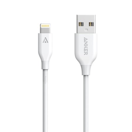 Anker PowerLine Lightning 3ft Apple MFi Certified - The Worlds Fastest Most Durable Lightning Cable Kevlar Fiber Perfect for the new iPhone 6s  Plus iPad mini 4  Air iPod touch White