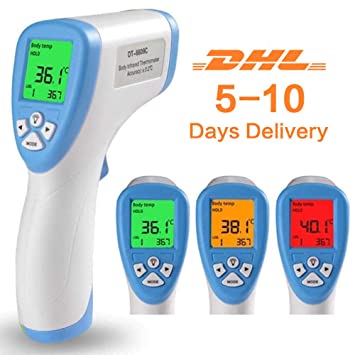 Forehead Thermometer, Non-Contact Digital Infrared Thermometer with Fever Health Alert LCD Display for Baby and Adults EG004