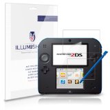 iLLumiShield - Game Nintendo 2DS Screen Protector Japanese Ultra Clear HD Film with Anti-Bubble and Anti-Fingerprint - High Quality Invisible LCD Shield - Lifetime Replacement Warranty - 3-Pack OEM  Retail Packaging