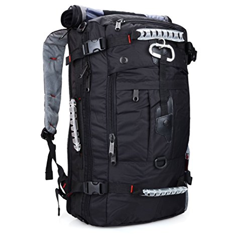 Witzman Black Weekender Travel Tote Bag Shoulder Casual Backpack 9951